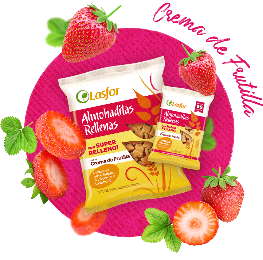 Almohaditas Rellenas Crema de Frutilla Lasfor